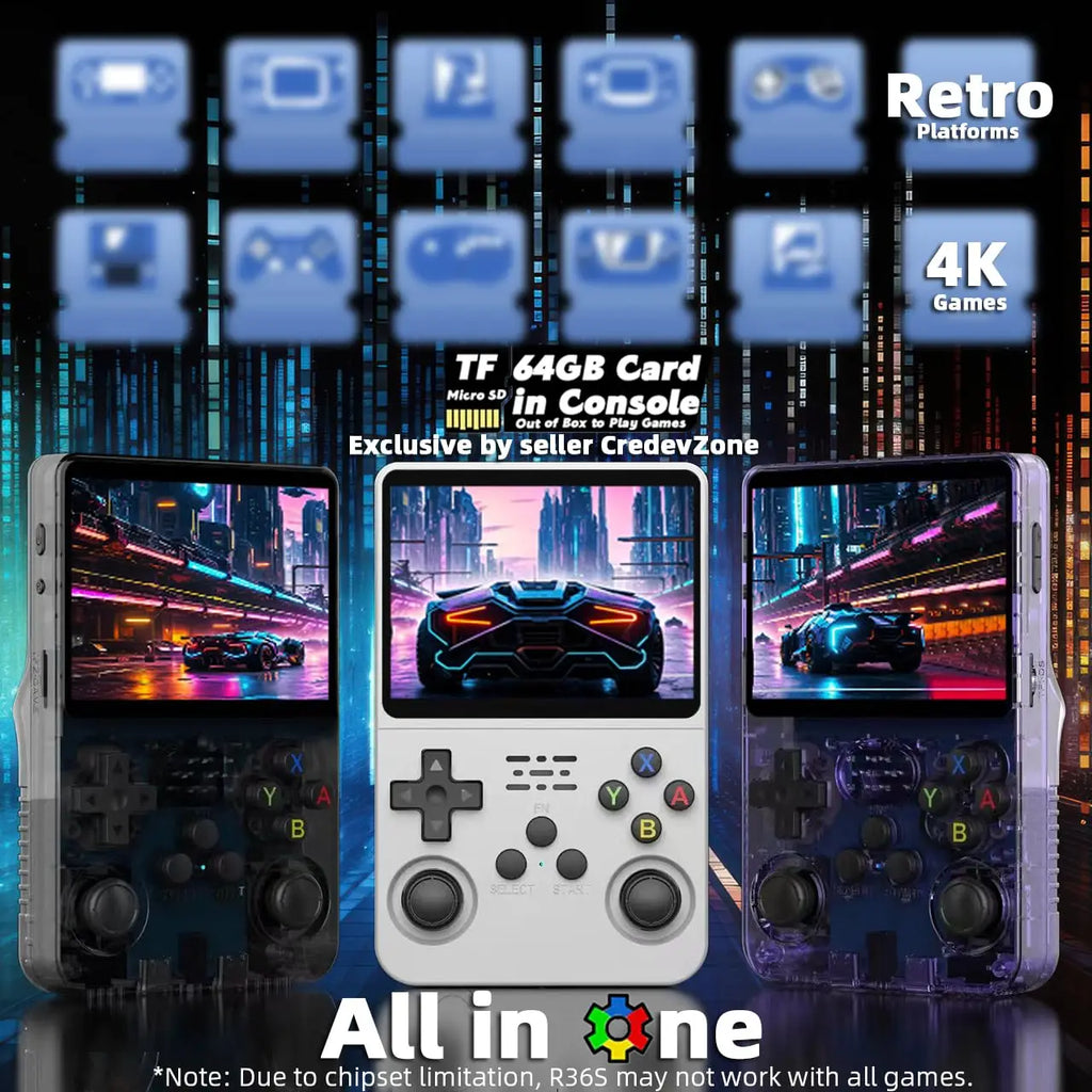 R36S Handheld Game Console 3.5Inch IPS Screen 128G Classic Retro Games Consoles Arkos System Portable Pocket Video Game Player